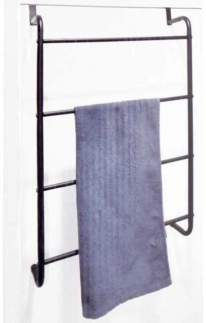 Bathroom Solutions Rankšluosčių kabykla ant durų, juoda, metalas
