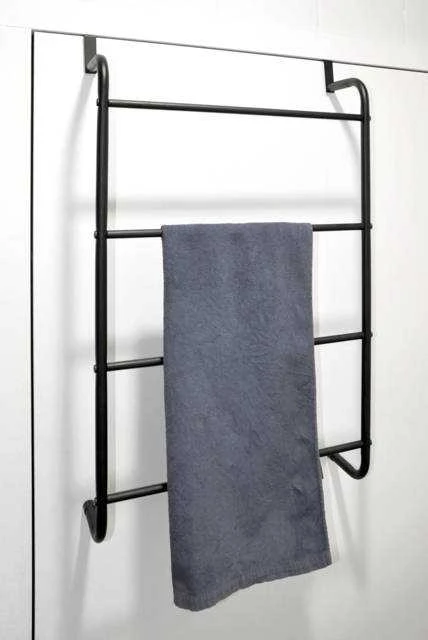 Bathroom Solutions Rankšluosčių kabykla ant durų, juoda, metalas