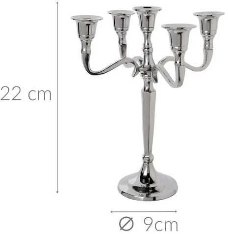 Atmosphera Metalinė žvakidė sidabrinė, 22 cm