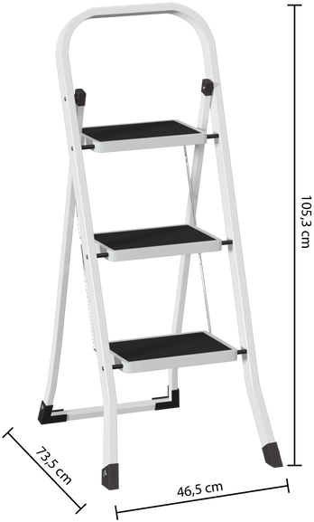 5five Simply Smart Metalinės kopėčios, 3 pakopų, 73,5 x 105,3 cm