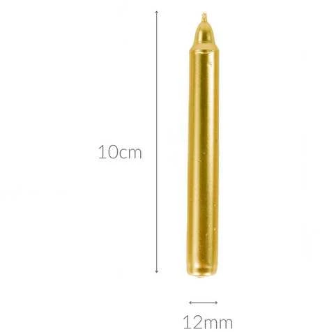 Metalinės parafino stalo žvakės, 10 cm