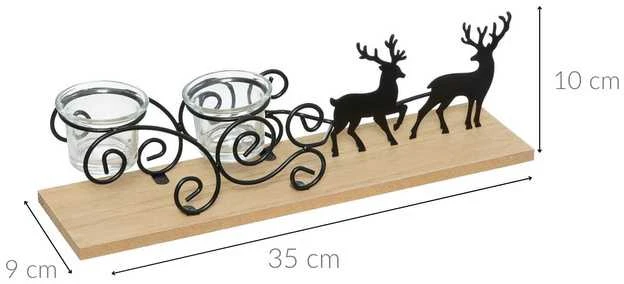 Atmosphera Metalinis arbatinės žvakės laikiklis, elnias, 45 cm