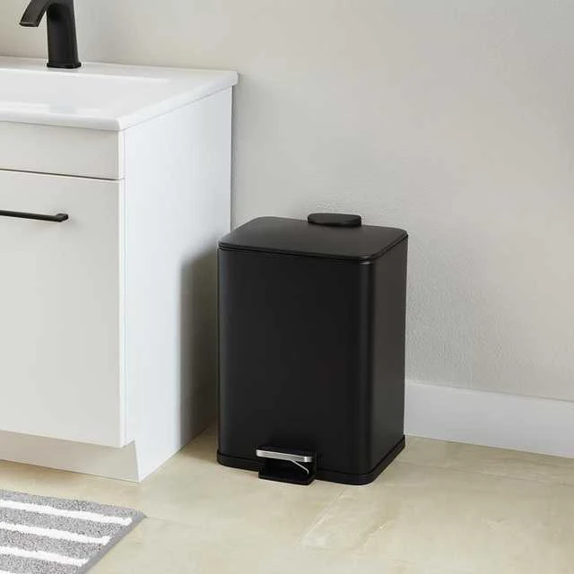 Bathroom Solutions DELTA metalinė šiukšliadėžė, juoda, 20 l