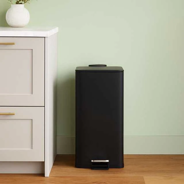 DELTA metalinė šiukšliadėžė, juoda, 30 l