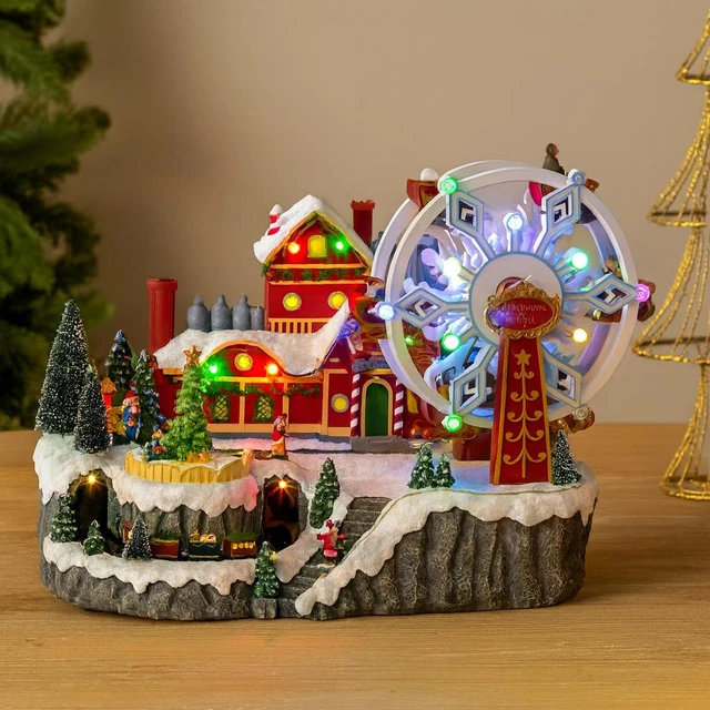 Mill Kalėdų miestelis su velnio malūnu, 51 LED, 43 x 27 x 31,5 cm
