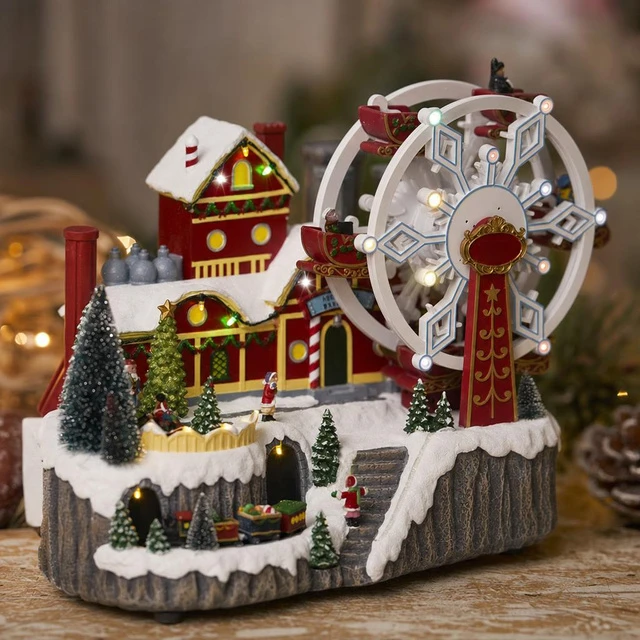 Mill Kalėdų miestelis su velnio malūnu, 51 LED, 43 x 27 x 31,5 cm