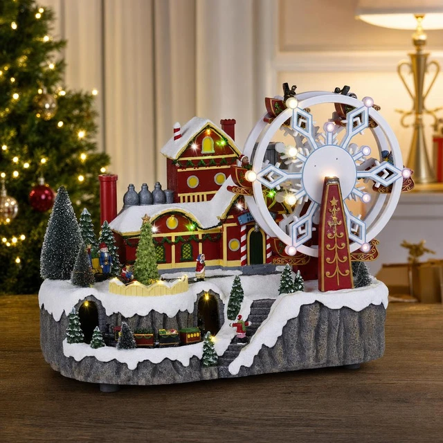 Mill Kalėdų miestelis su velnio malūnu, 51 LED, 43 x 27 x 31,5 cm