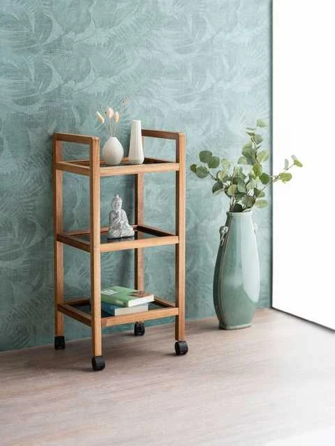 Lauko baldų komplektas Wenko Mobile acacia wood shelf FONDI, 3 levels, height 76.5 cm