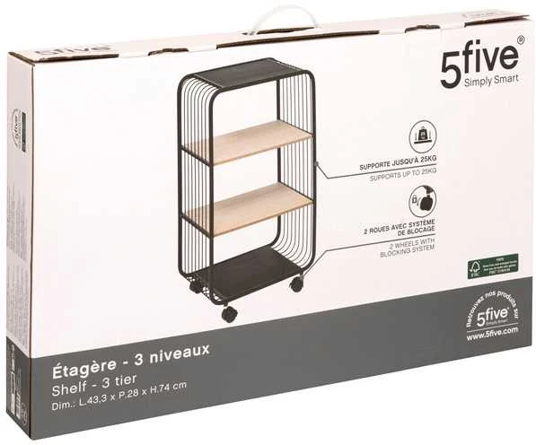 5five Simply Smart Mobili lentyna NOIR, 3 pakopų, metalinė, 43,3 x 28 x 74 cm