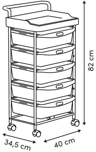 5five Simply Smart Mobilus organizatorius DESKOLOR, 6 stalčiai, 82 cm