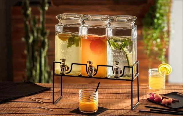 Stiklainių su kraneliais komplektas Secret de Gourmet (3 x 1,5 l)