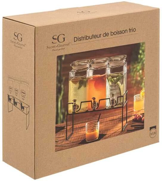 Stiklainių su kraneliais komplektas Secret de Gourmet (3 x 1,5 l)