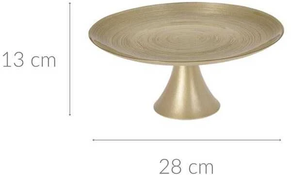 KOOPMAN Stiklinis torto stovas auksinės spalvos 28 cm