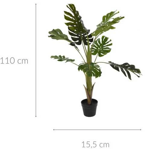 Dirbtinė monstera vazone su matmenimis