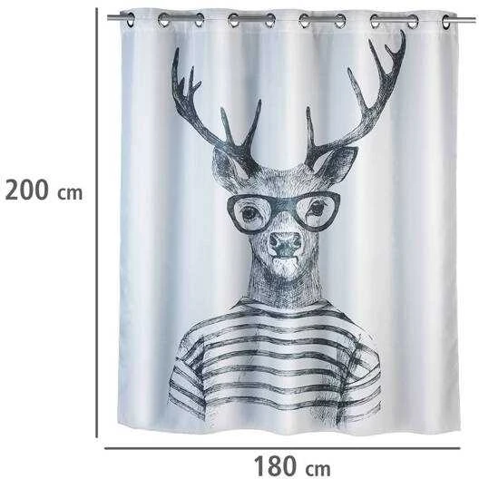 Mr Deer dušo užuolaida, tekstilė, 180x200 cm, WENKO