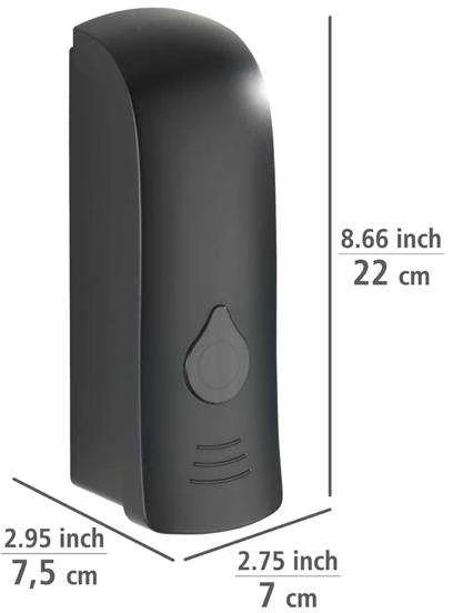 Muilo ir dezinfekcijos skysčių dozatorius RANERA, juodas, 280 ml, Wenko