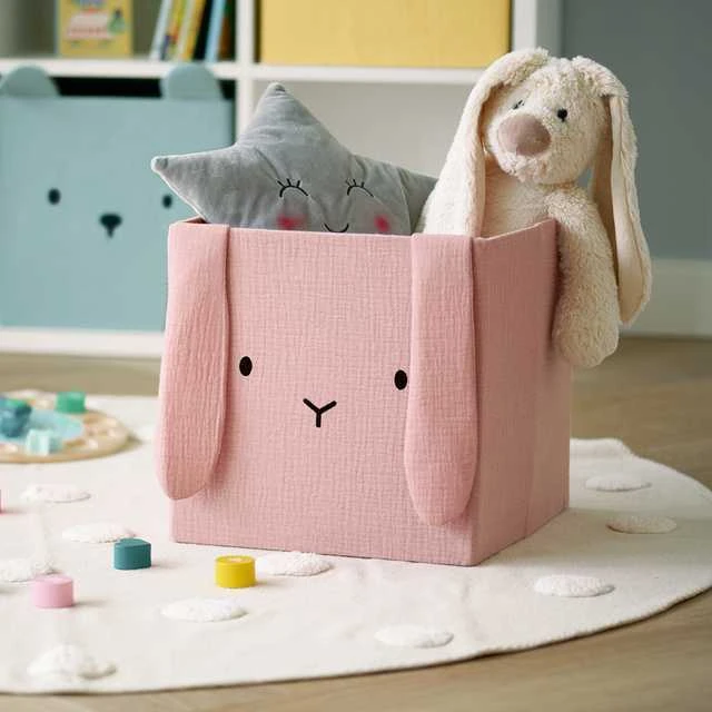 Zeller Muslino žaislų indelis COZY KIDS su ausytėmis, 28 x 28 x 28 cm