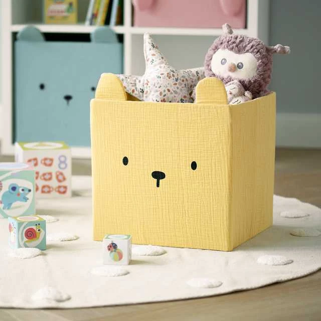 Zeller Muslino žaislų indelis COZY KIDS su ausytėmis, 28 x 28 x 28 cm