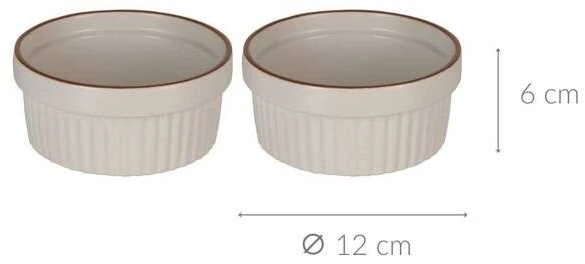 KOOPMAN Ramekins porcelianinė balta 11 cm, 275 ml 2 vnt.