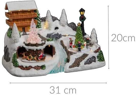 Dekoracja świąteczna Fééric Lights and Christmas Szopka bożonarodzeniowa Domek, su oświetleniem LED