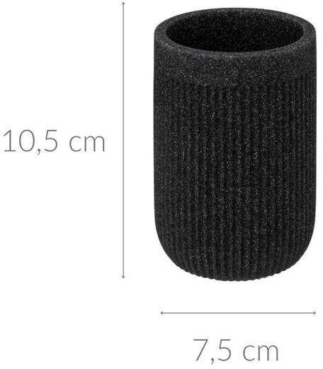 5five Simply Smart Onyx Dantų šepetėlio talpykla, ONIKSAS, šiferis, Ø 7 cm