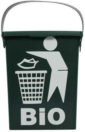Dekoracja Domu Organinių atliekų konteineris su BIO logotipu, su rankena, 5 l