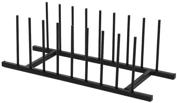 Bigbuy Home Metalinė puodo dangčio ir lėkščių laikiklis juoda 34,5x12,5x12 cm