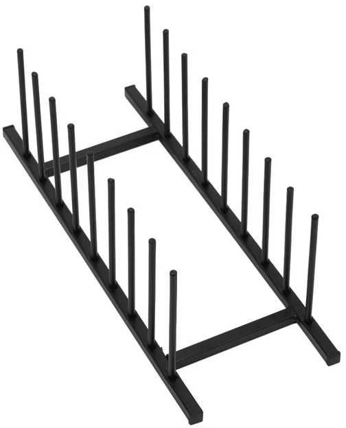 Bigbuy Home Metalinė puodo dangčio ir lėkščių laikiklis juoda 34,5x12,5x12 cm