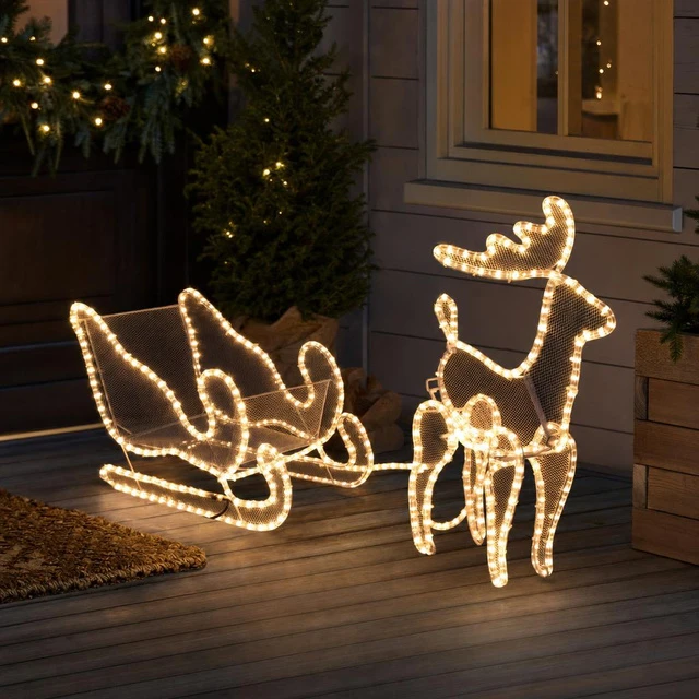 Fééric Lights and Christmas Fééric Lights ir Kalėdų Kalėdų elniai 240 LED, lauko šviesos dekoravimas