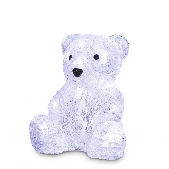 Springos LED acrylic bear, battery-operated, 16 LEDs, height 20 cm