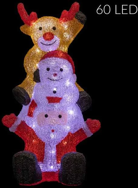 Fééric Lights and Christmas Outdoor Lauko šviesa dekoracija, Kalėdų personažai, 60 LED