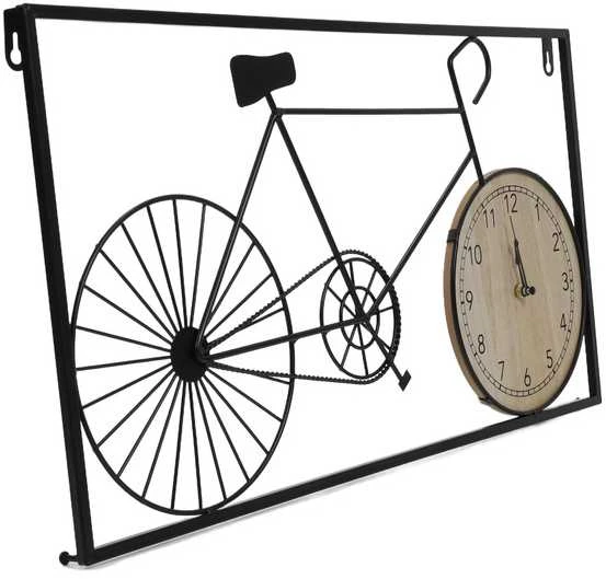 Home Styling Collection Metalinė sienų apdaila retro dviratis ir laikrodis, 60 x 32 x 5 cm