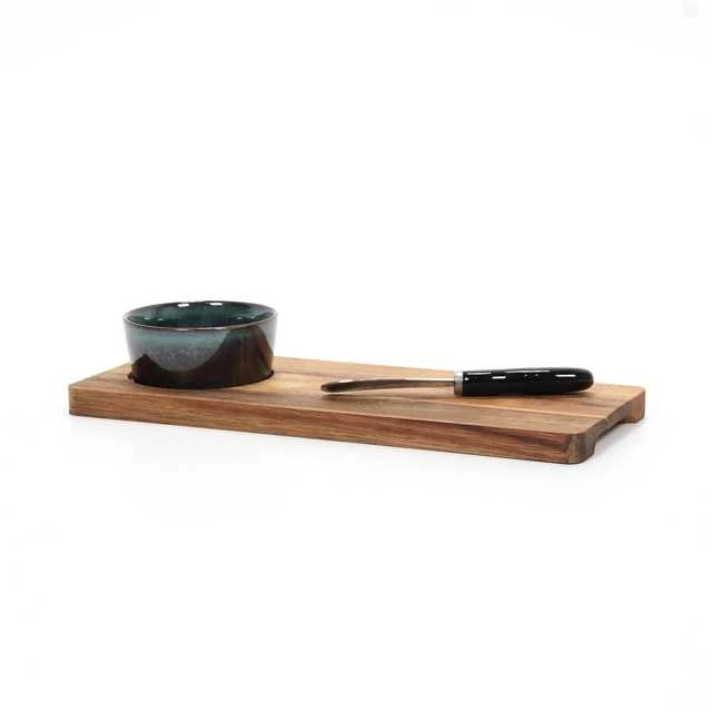 Excellent Houseware Patiekimo lenta užkandžiams, su dubeniu ir peiliu.
