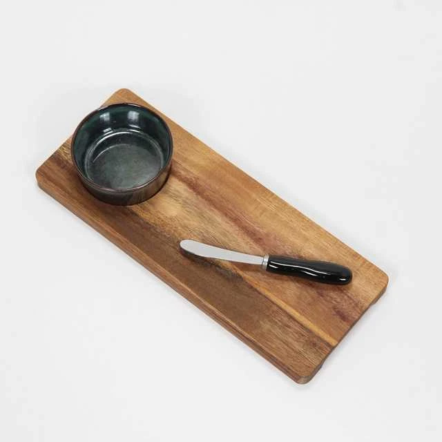 Excellent Houseware Patiekimo lenta užkandžiams, su dubeniu ir peiliu.