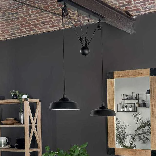 Pakabinamas šviestuvas Atmosphera Pakabinamas šviestuvas EZIO, metalinis, juodas, aukštis 60 cm