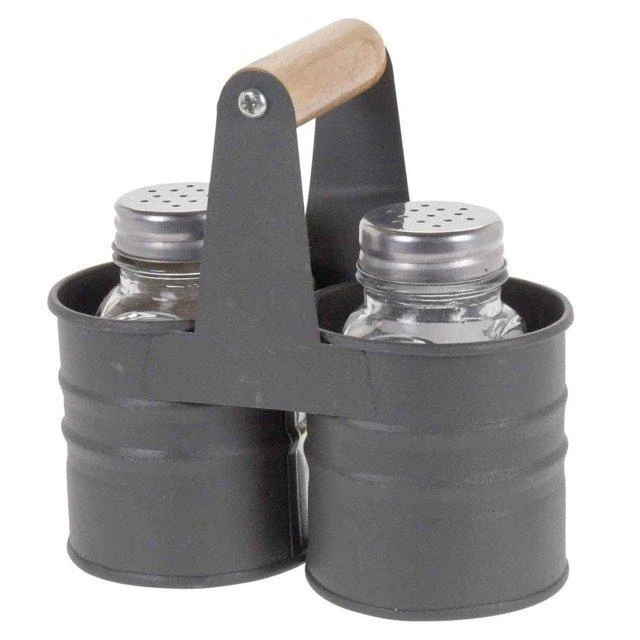 Excellent Houseware Druskinė ir pipirinė su stovu 3 vnt.