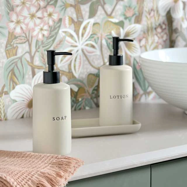 Zeller PIECES Keraminiai muilo ir losjonų dozatoriai BATH STYLE, 3 vnt