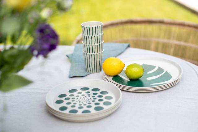 PIECES Lėkščių rinkinys, MONSTERA, ø20,5 cm, 4 vnt., gamtos dykuma, KOZIOL