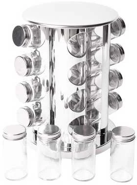 5five Simply Smart PIECES Metalinė prieskonių lentyna + stiklinė tara - 17 vnt