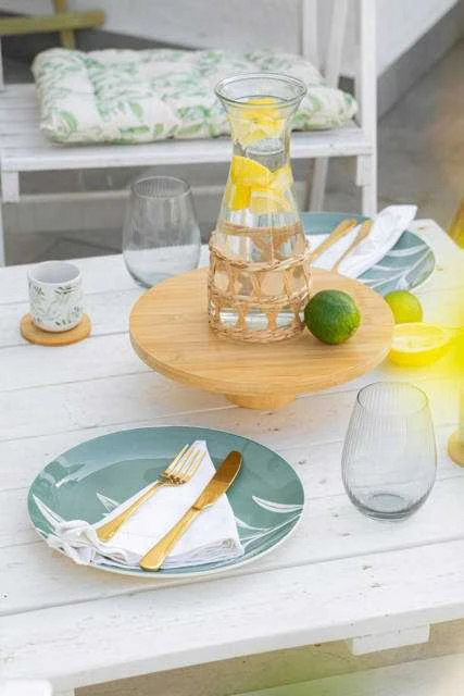 Secret De Gourmet PIECES Porcelianiniai indai 6 asmenims, lapų raštas, 18 vnt