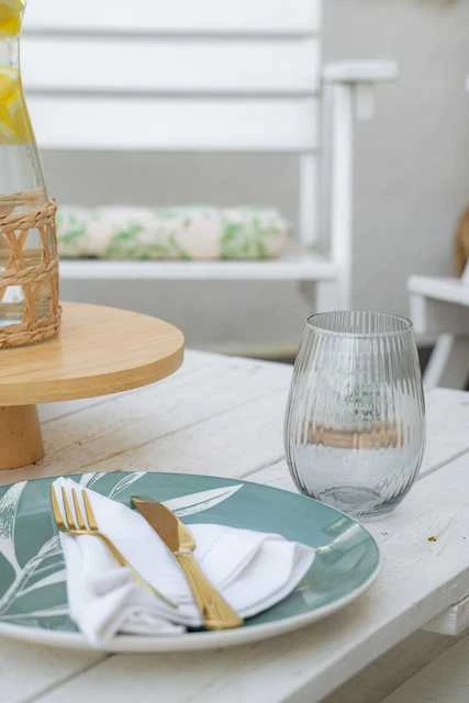 Secret De Gourmet PIECES Porcelianiniai indai 6 asmenims, lapų raštas, 18 vnt