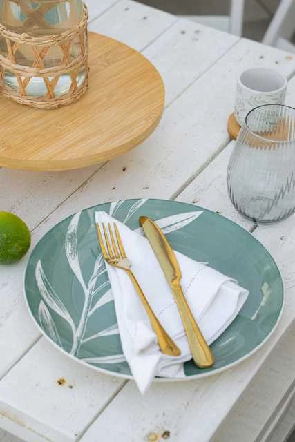 Secret De Gourmet PIECES Porcelianiniai indai 6 asmenims, lapų raštas, 18 vnt