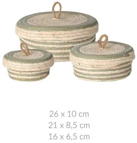 Home Styling Collection PIECES Sandėliavimo konteineriai su dangteliu, 3 vnt