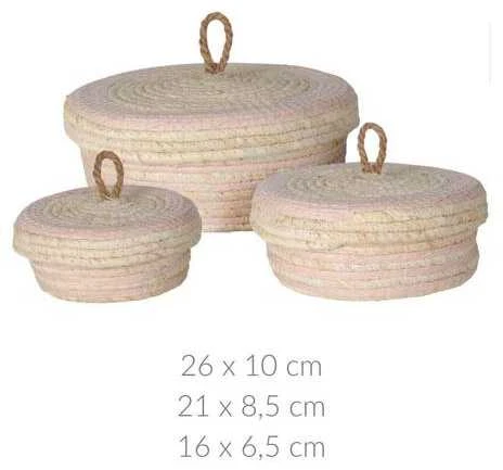 Home Styling Collection PIECES Sandėliavimo konteineriai su dangteliu, 3 vnt