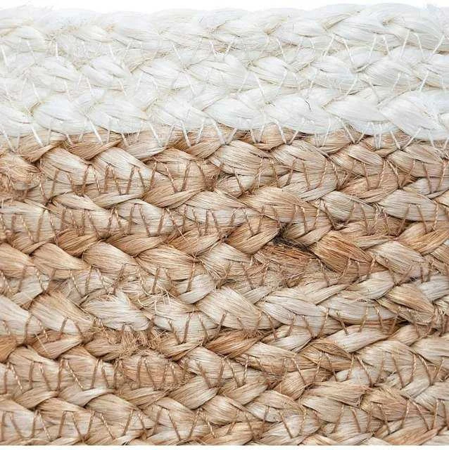 Hs Decoration PIECES Sandėliavimo krepšeliai iš džiuto, apvalūs, 3 vnt., natūrali spalva + balta