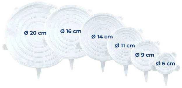 Maximex PIECES Silikoniniai dangteliai indams, elastingi, 6 vnt