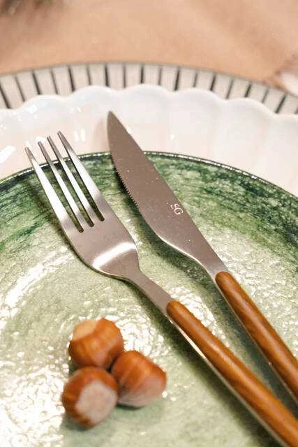 Secret De Gourmet PIECES Stalo įrankių rinkinys AMAZONIE, 24 vnt., su medine rankena
