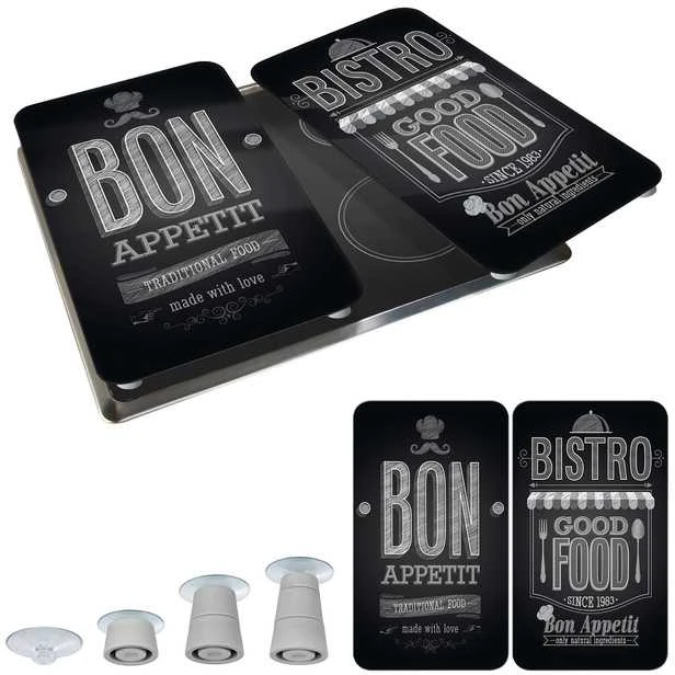 Stiklinės apsauginės plokštės BON APPETIT viryklei - 2 vnt, WENKO,