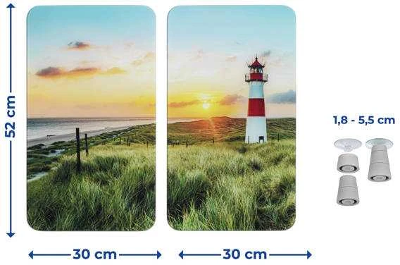 Maximex PIECES Stiklinės apsauginės plokštės krosnelei LIGHTHOUSE, 2 vnt