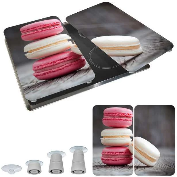 Stiklinės apsauginės plokštės MACARONS viryklei — 2 vnt., WENKO